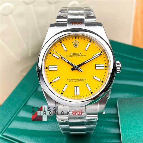 rolex perpetual 41 yellow|Rolex oyster perpetual 41 for sale.